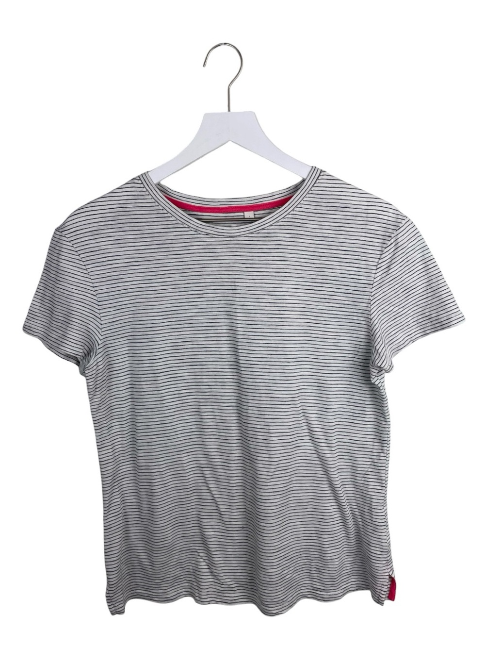 Boden The Cotton Short Sleeve Tee Size Small Black White Striped Preppy Nautical